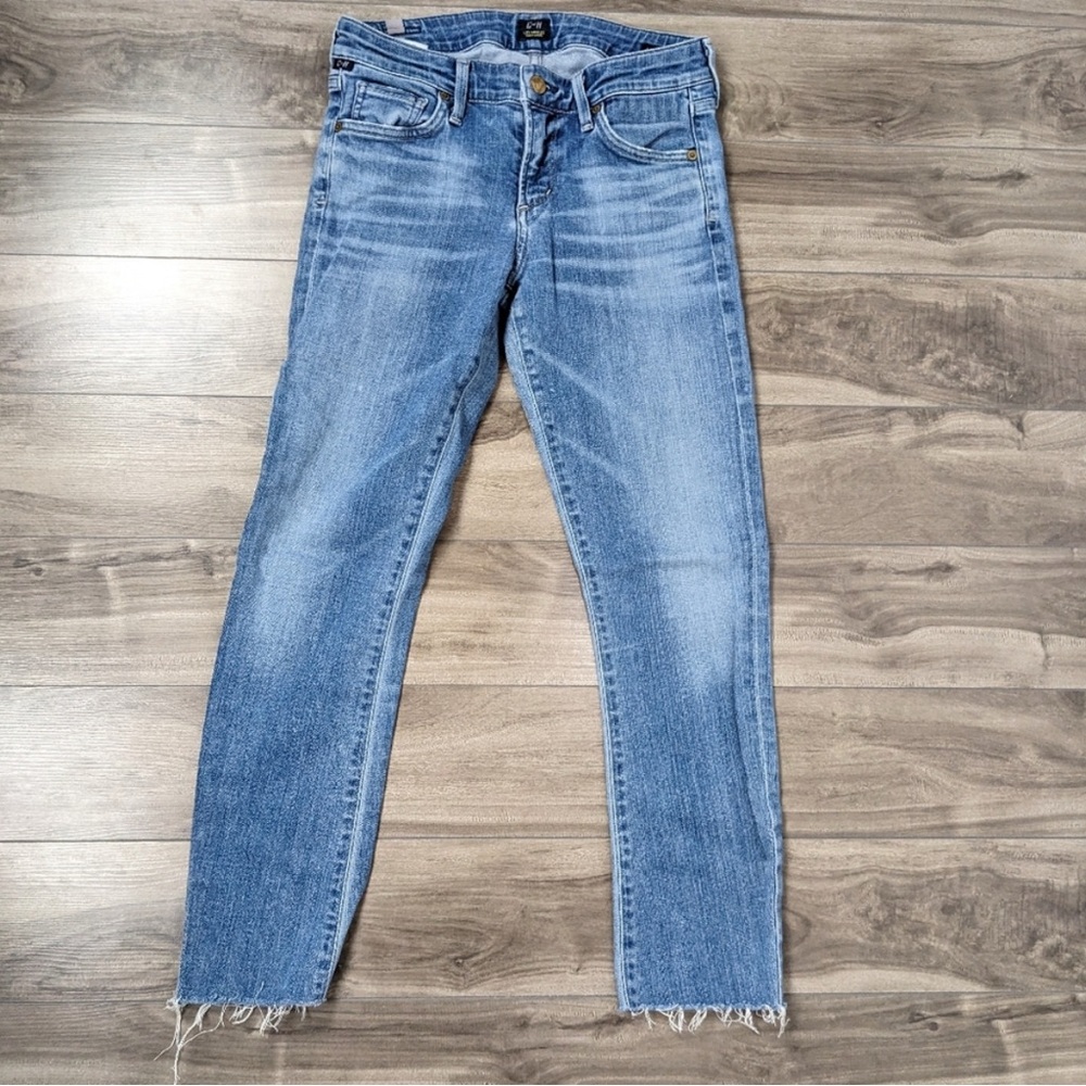 Citizen Of Humanity Arielle Midrise Skinny Raw Hem Ankle Jeans Size 25